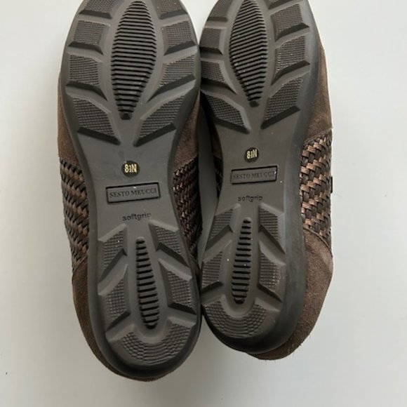 Sesto Meucci Suede Woven Leather Double Zip Fashion Sneaker Size 8.5N - Picture 5 of 5